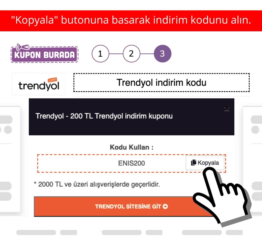 Trendyol indirim kodu nasıl alınır adım 3