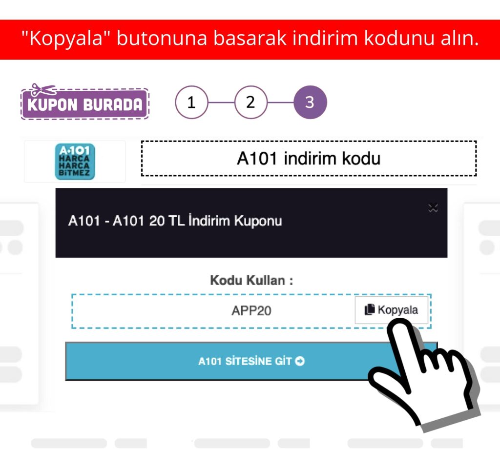 A101 indirim kodu nasıl alınır adım 3