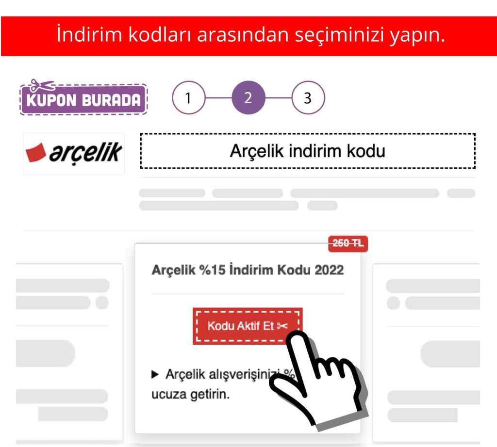 Arçelik indirim kodu nasıl alınır adım 2