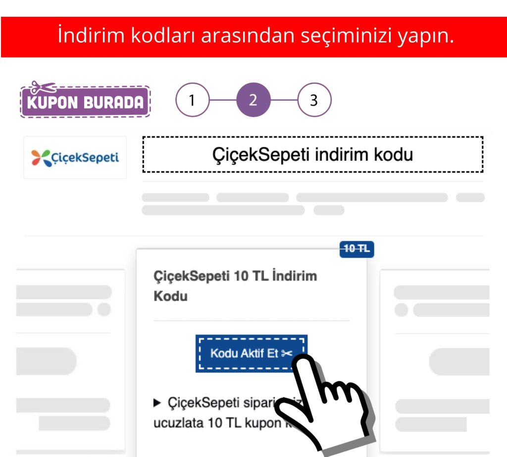 ÇiçekSepeti indirim kodu nasıl alınır adım 2