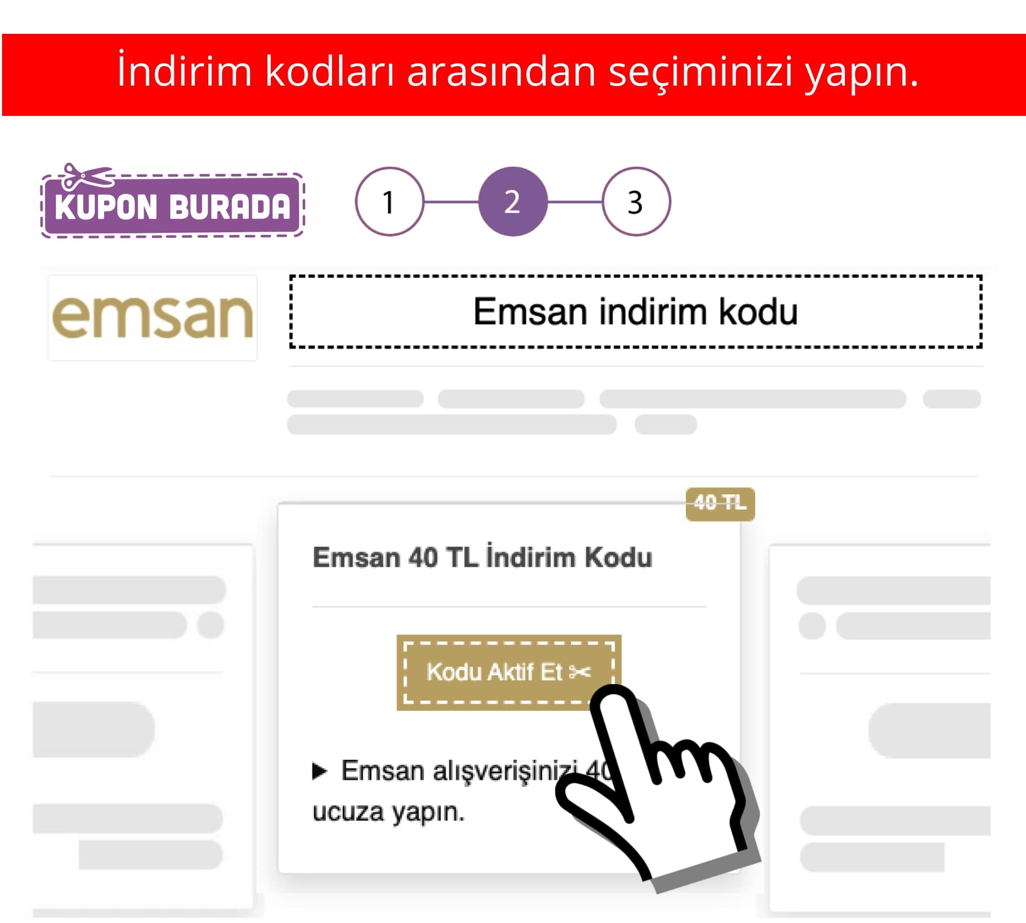 Emsan indirim kuponu nasıl alınır?