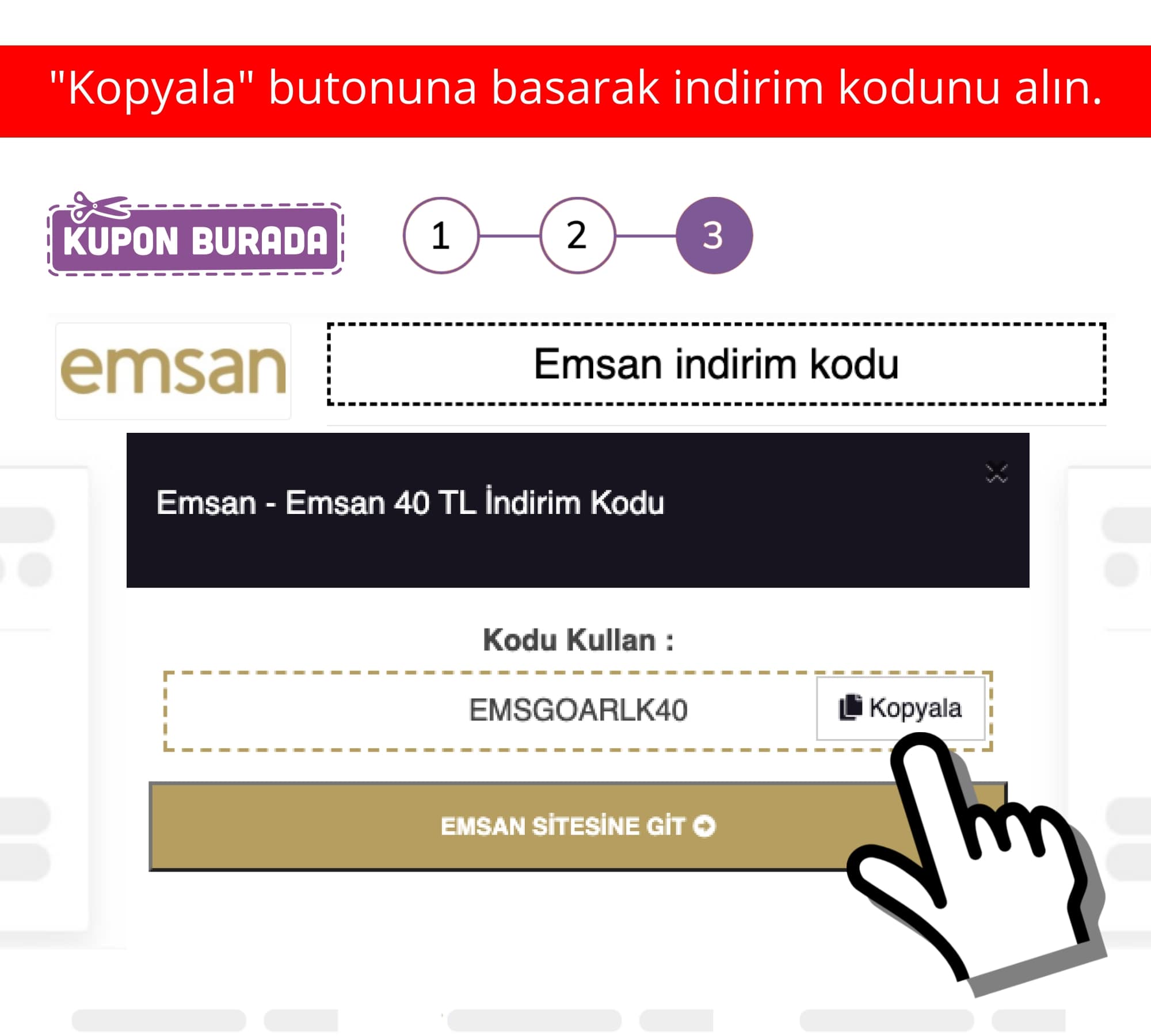 Emsan indirim kuponu nasıl alınır?