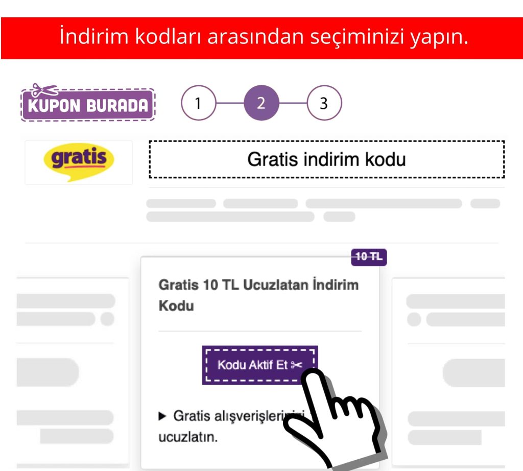 Gratis indirim kodu nasıl alınır adım 2