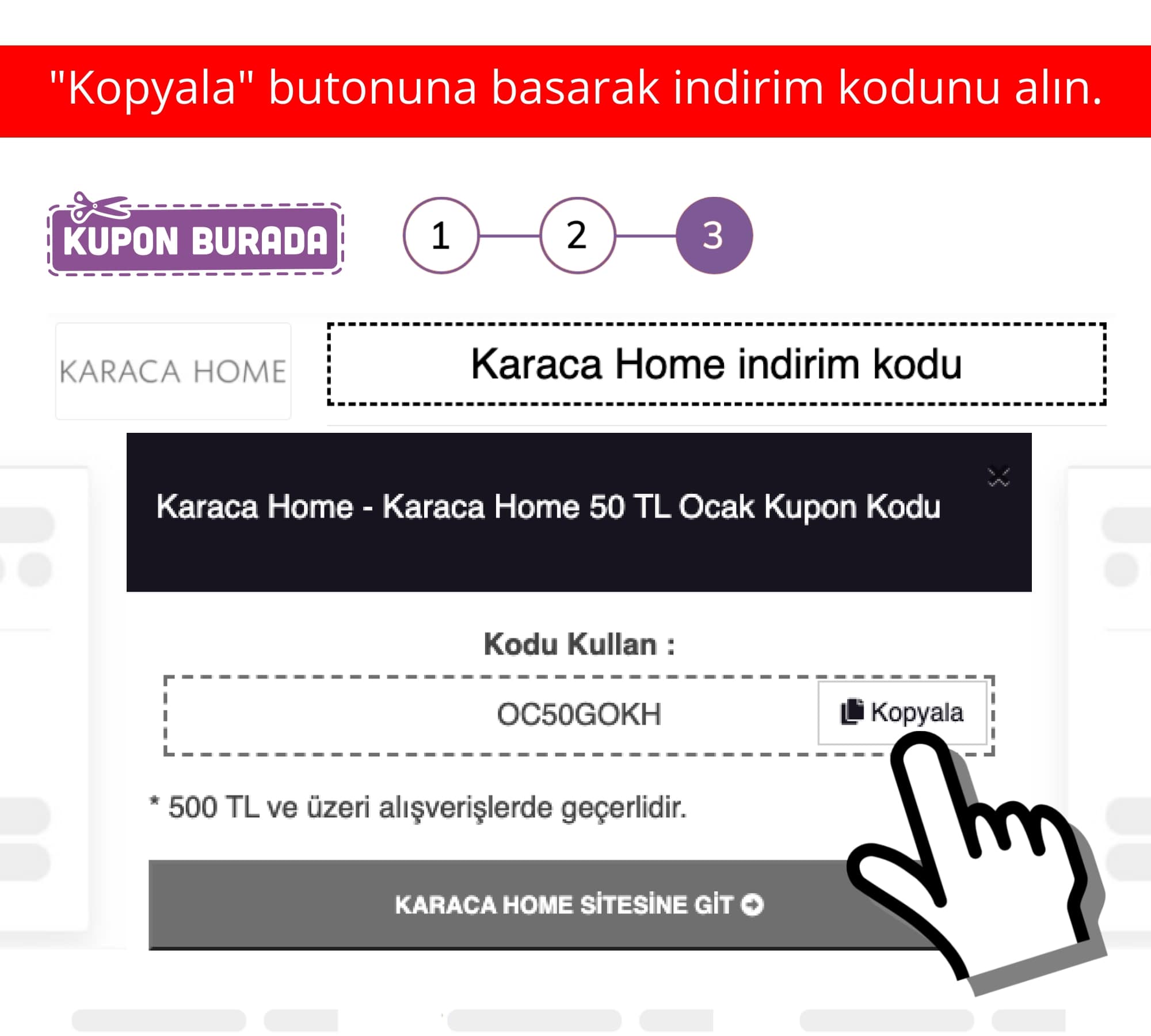 Karaca Home indirim kuponu nasıl alınır?