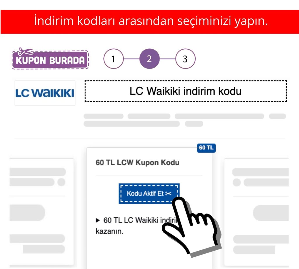 LC Waikiki indirim kodu nasıl alınır adım 2