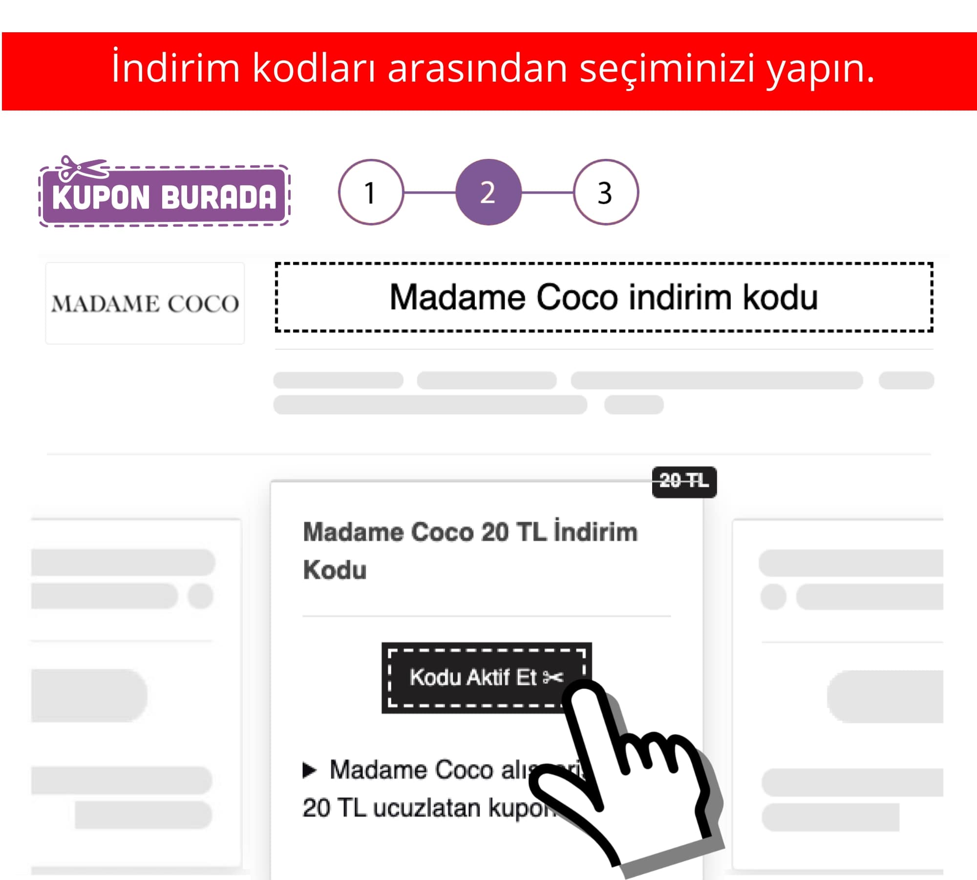 Madame Coco indirim kuponu nasıl alınır?