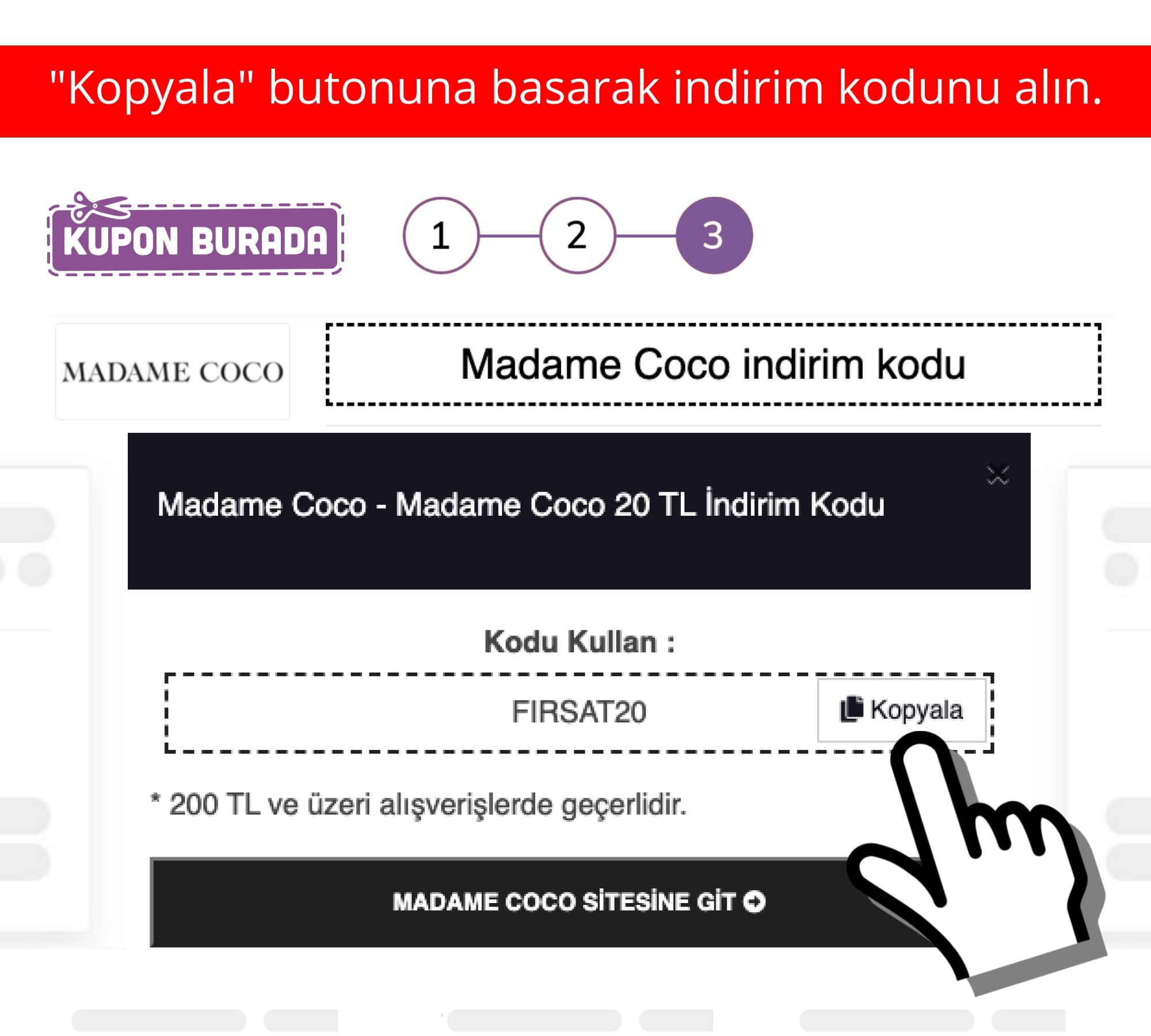Madame Coco indirim kuponu nasıl alınır?
