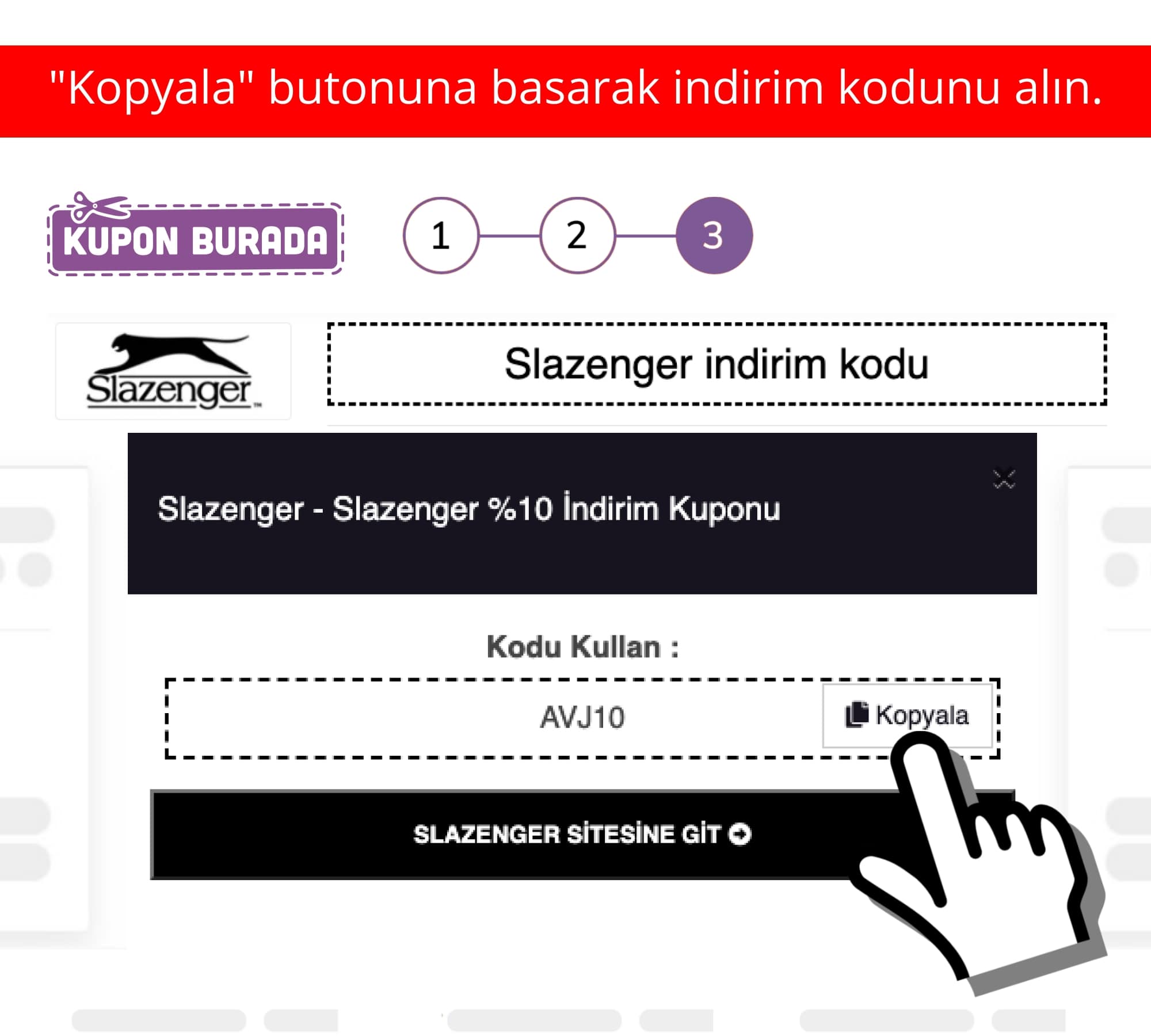 Slazenger indirim kuponu nasıl alınır?