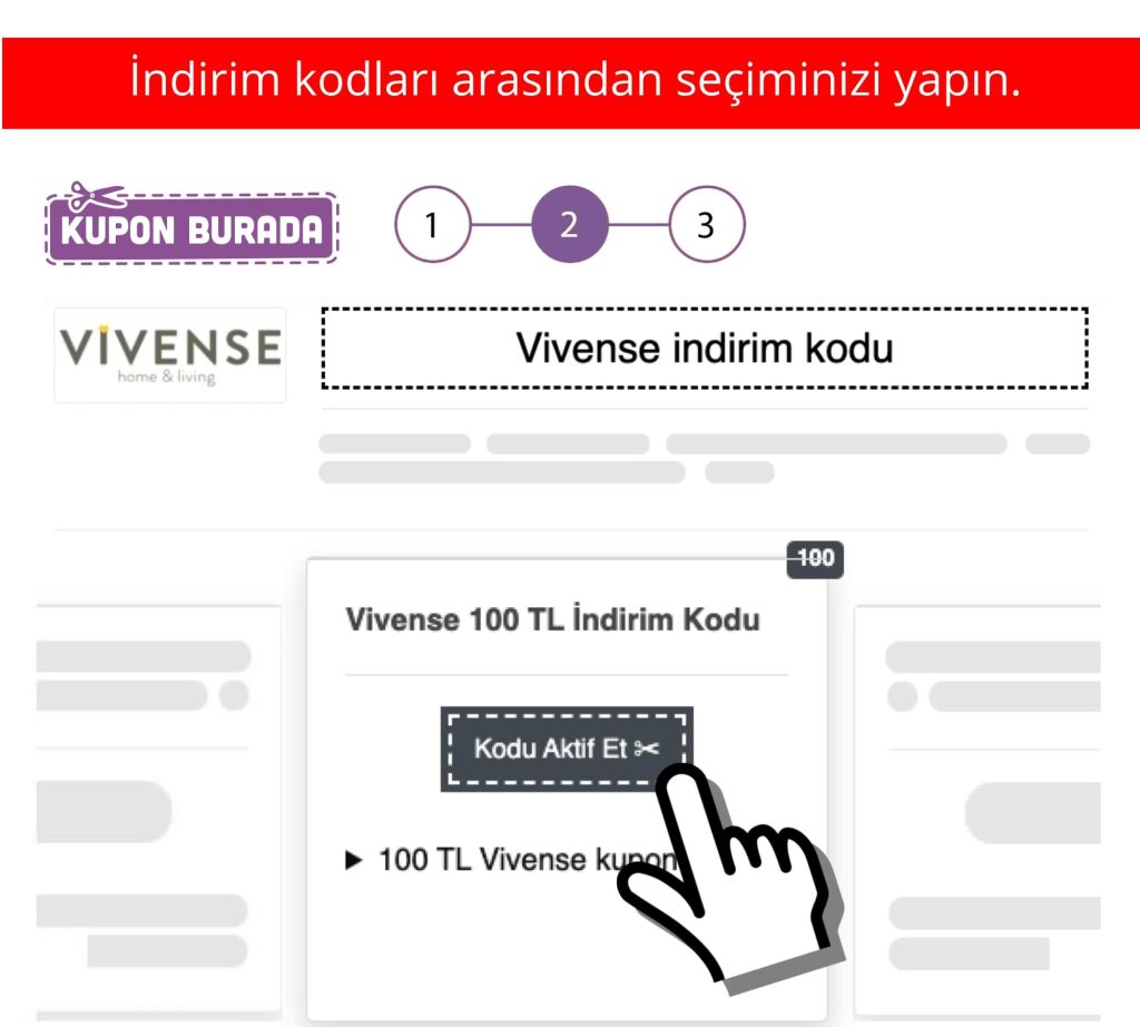 Vivense indirim kodu nasıl alınır adım 2