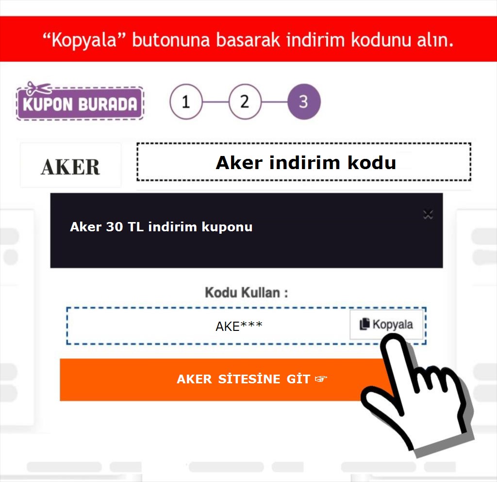 Aker indirim kodu nasıl alınır adım 3