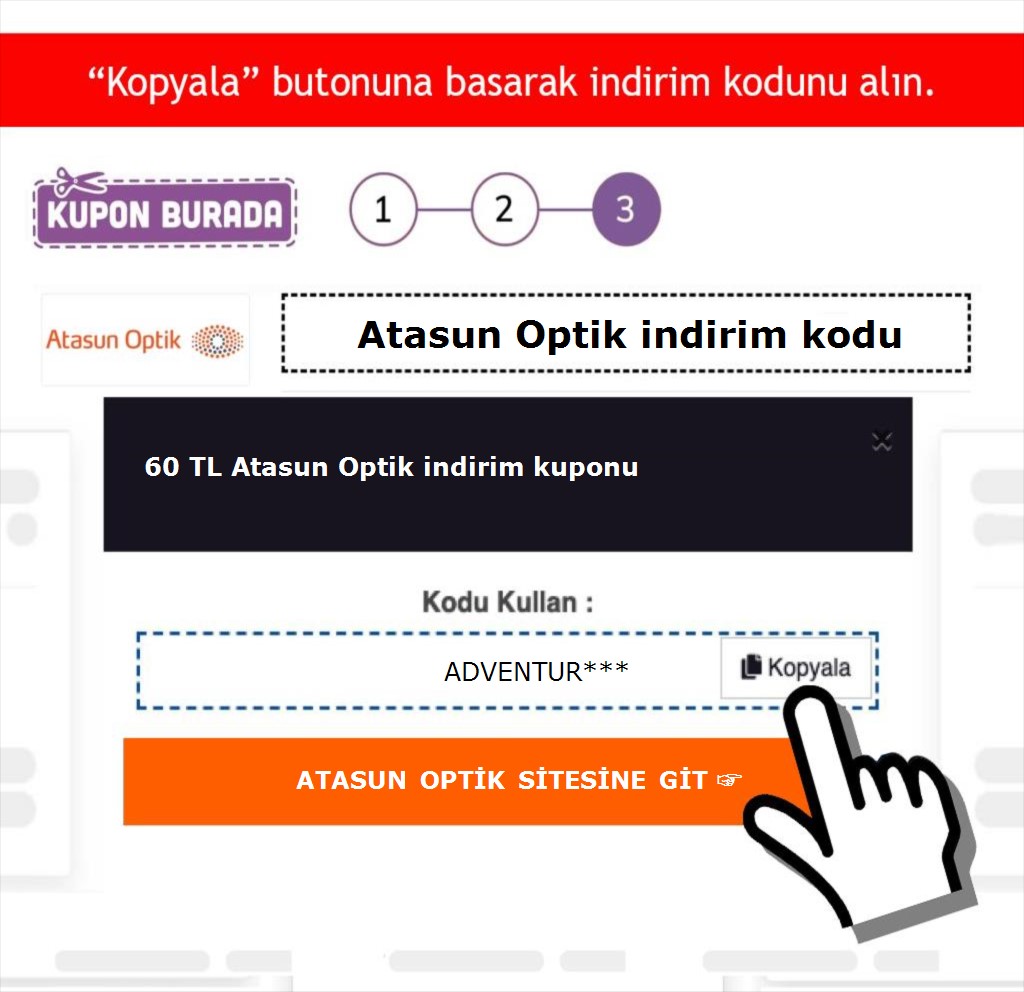 Atasun Optik indirim kodu nasıl alınır adım 3