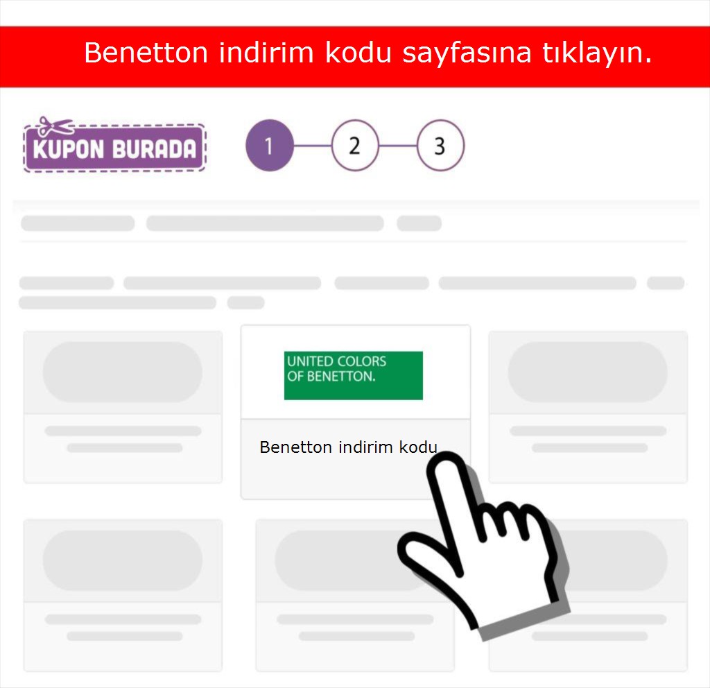 Benetton indirim kodu nasıl alınır adım 1