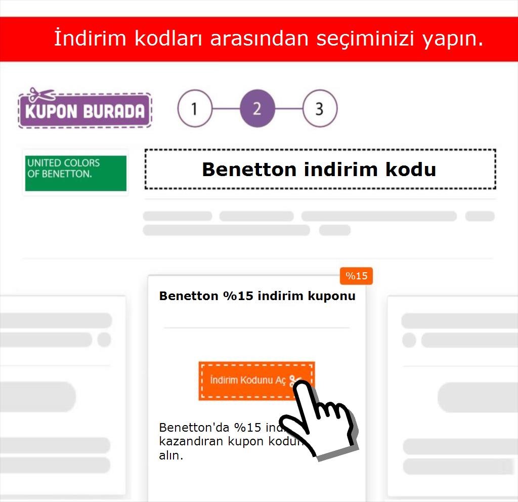 Benetton indirim kodu nasıl alınır adım 2