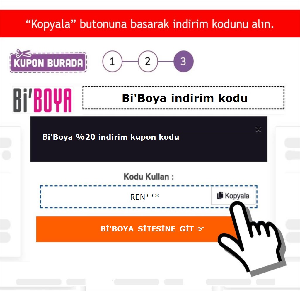 Bi'Boya indirim kodu nasıl alınır adım 3