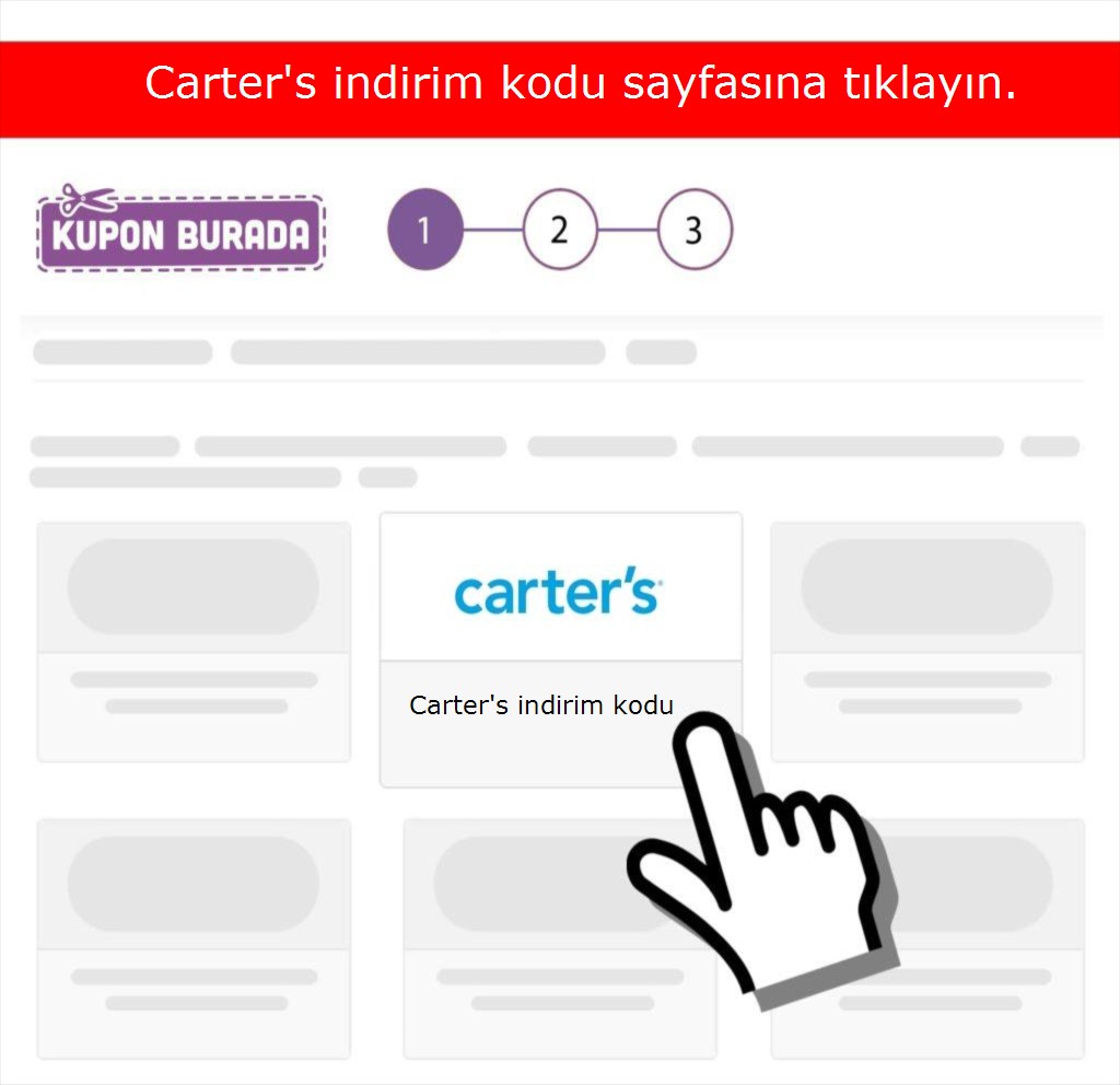 Carter's indirim kodu nasıl alınır adım 1