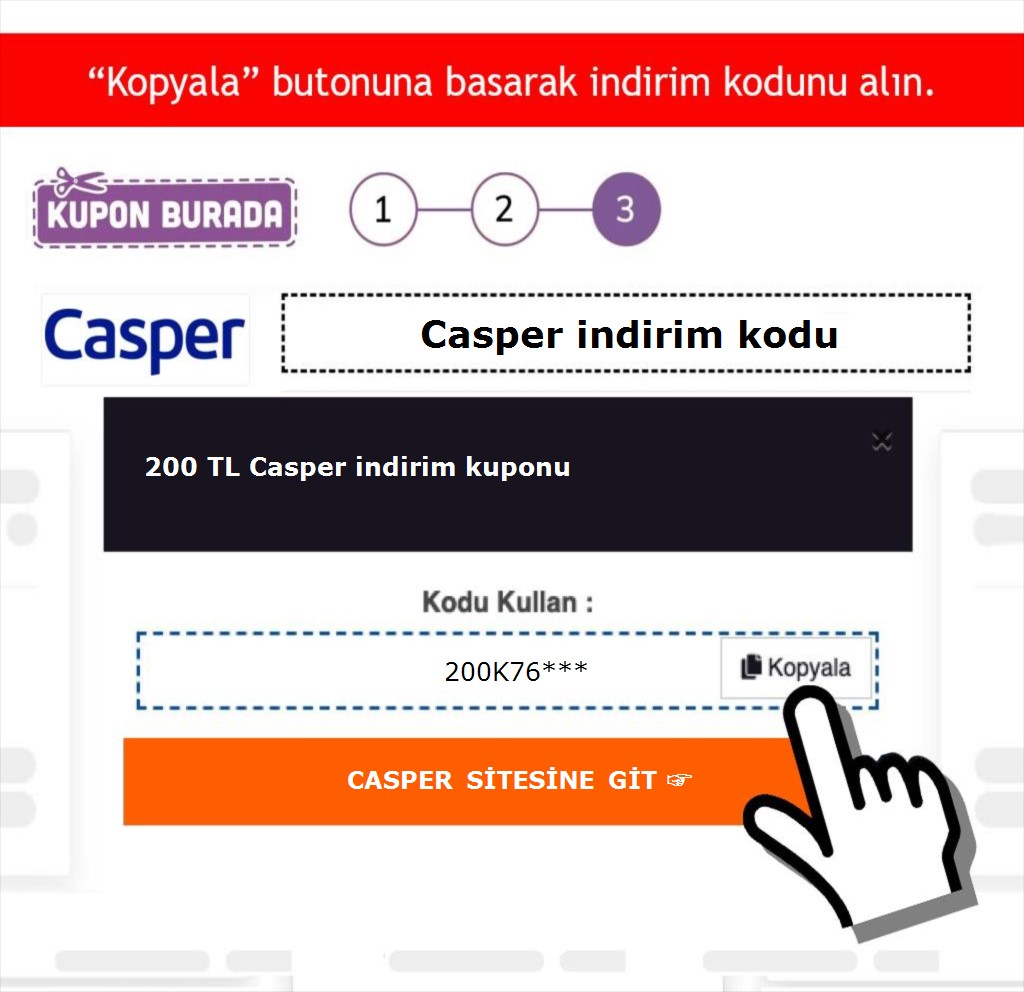 Casper indirim kodu nasıl alınır adım 3