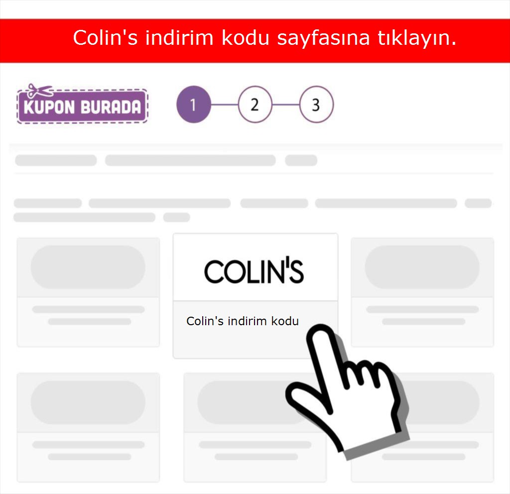 Colin's indirim kodu nasıl alınır adım 1