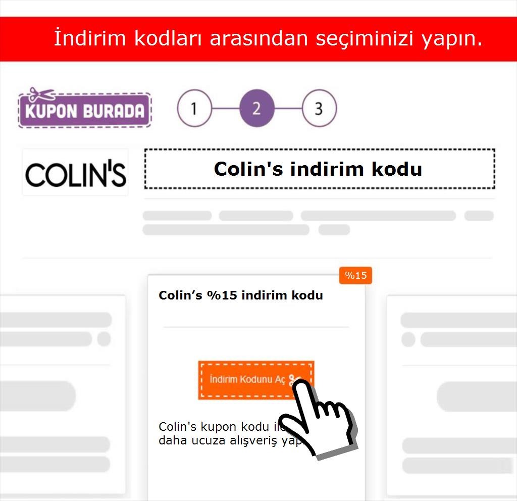 Colin's indirim kodu nasıl alınır adım 2