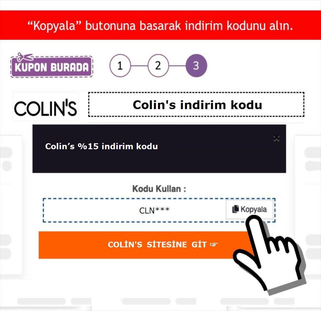 Colin's indirim kodu nasıl alınır adım 3