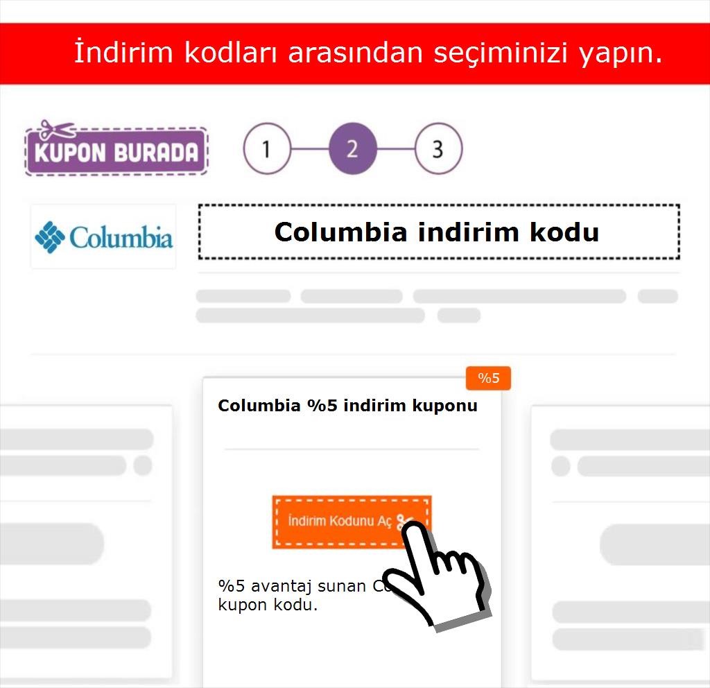 Columbia indirim kodu nasıl alınır adım 2