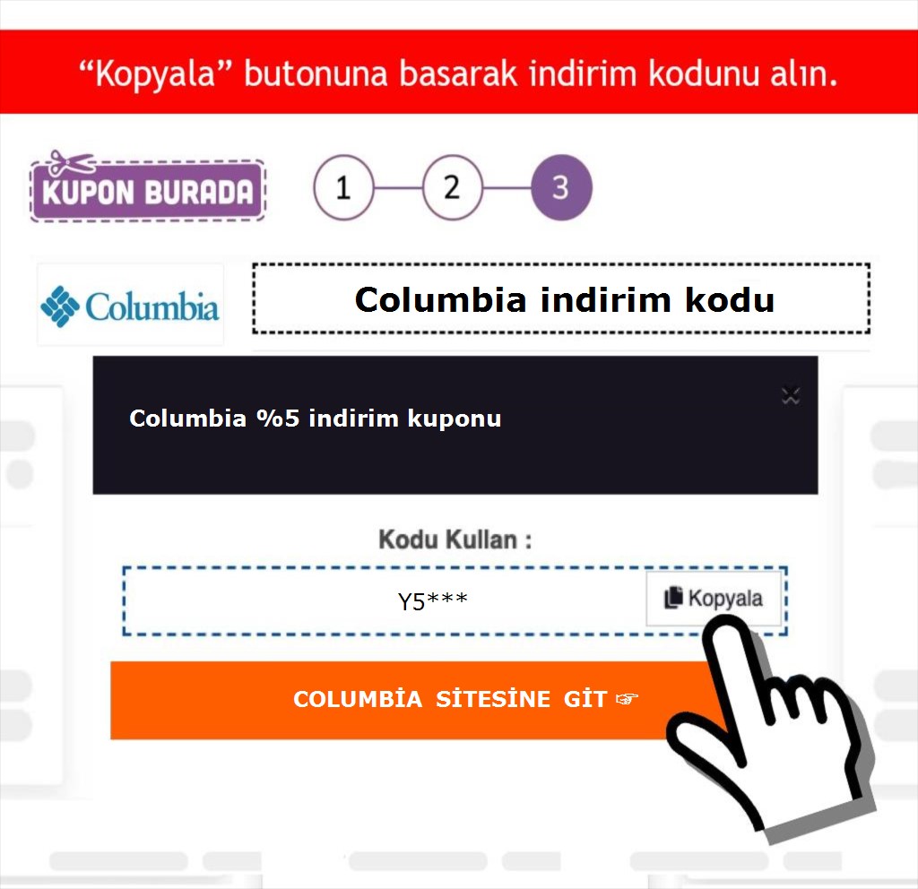 Columbia indirim kodu nasıl alınır adım 3