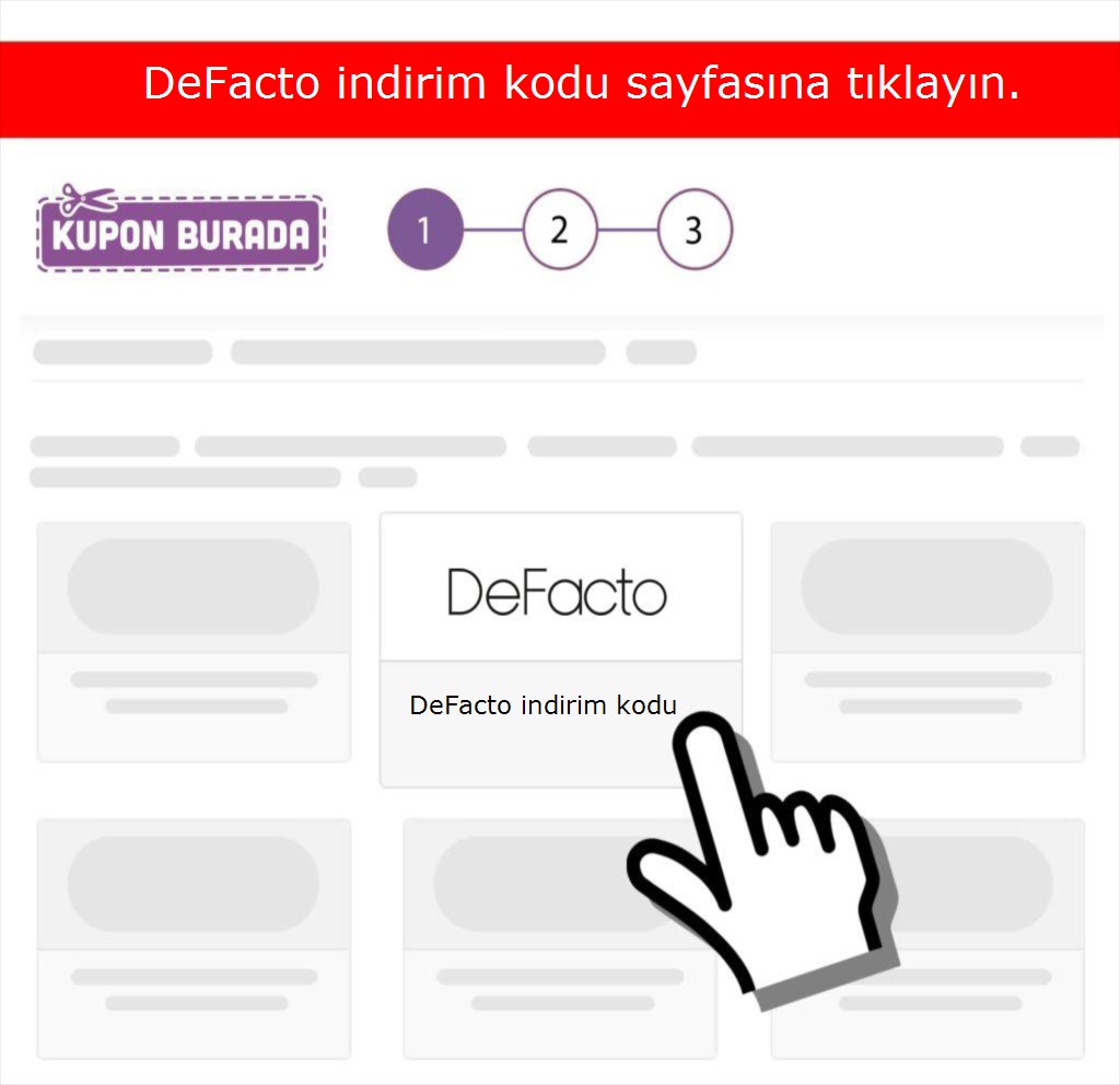 DeFacto indirim kodu nasıl alınır adım 1