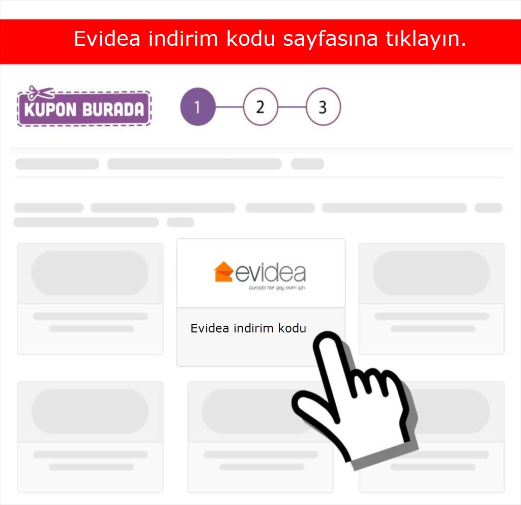 Evidea indirim kodu nasıl alınır adım 1