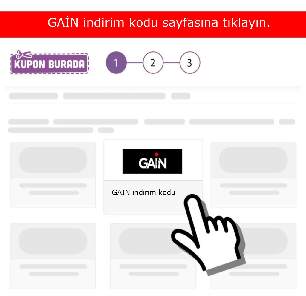 GAİN indirim kodu nasıl alınır adım 1