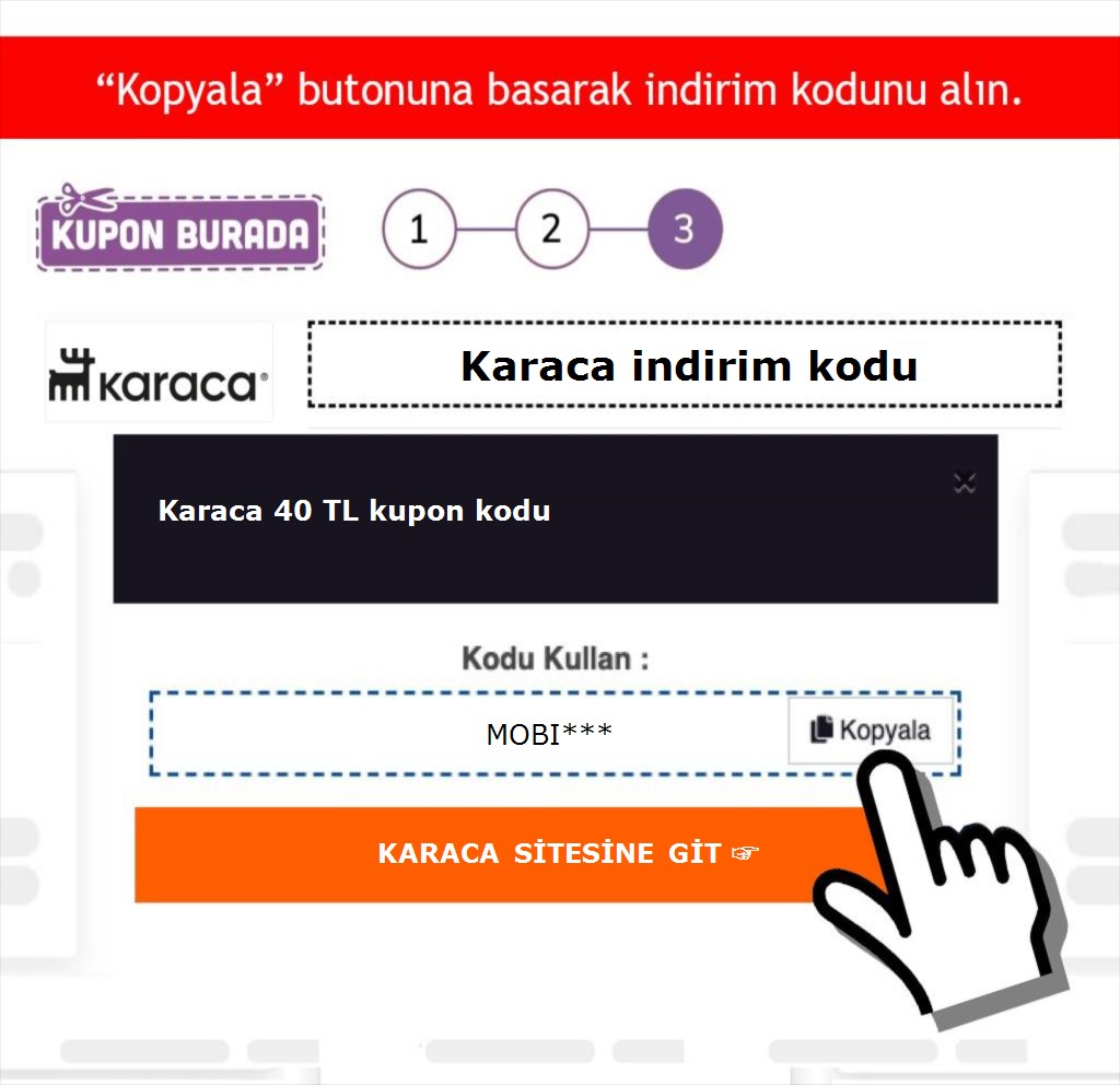 Karaca indirim kodu nasıl alınır adım 3