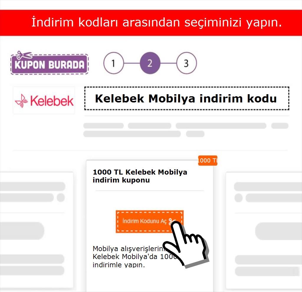 Kelebek Mobilya indirim kodu nasıl alınır adım 2