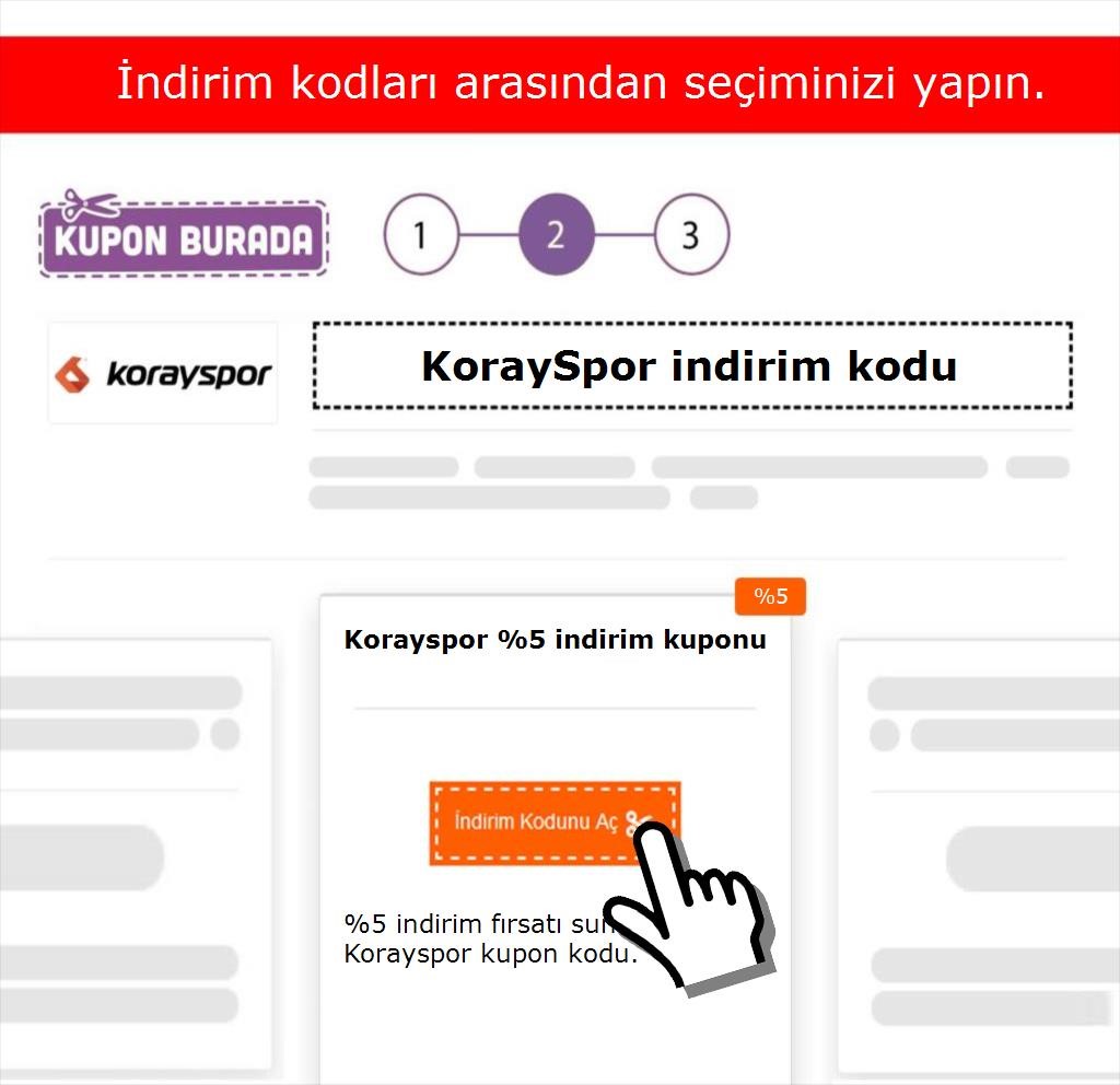 Korayspor indirim kodu nasıl alınır adım 2