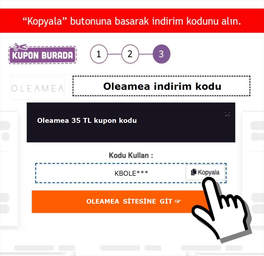 Oleamea indirim kodu nasıl alınır adım 3