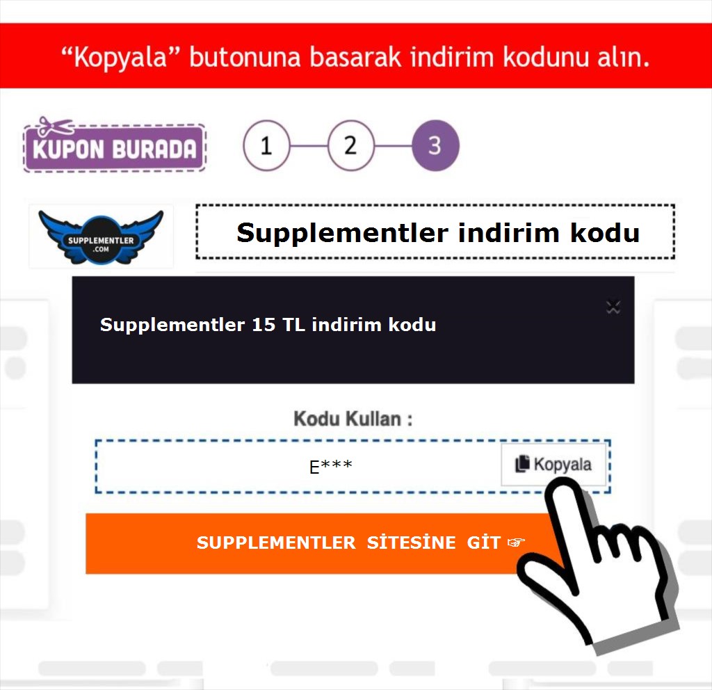 Supplementler indirim kodu nasıl alınır adım 3