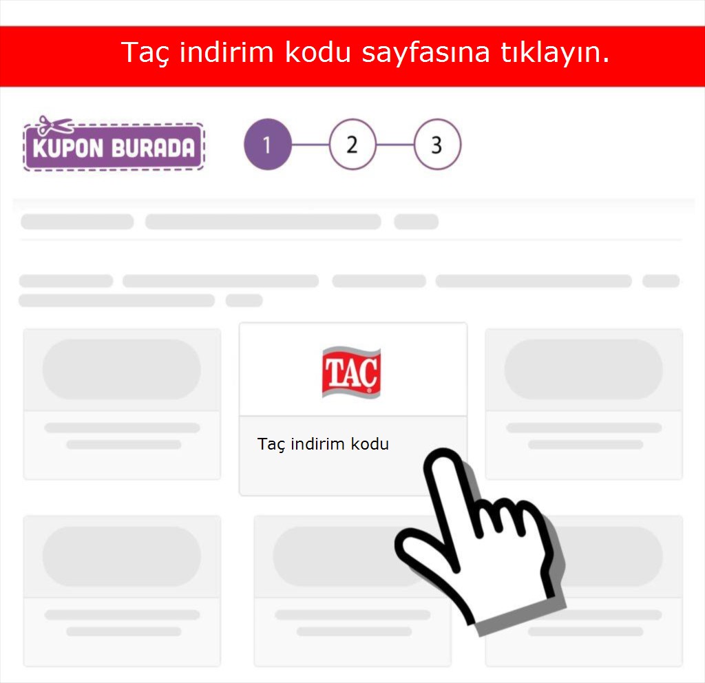 Taç indirim kodu nasıl alınır adım 1