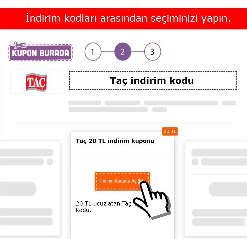 Taç indirim kodu nasıl alınır adım 2