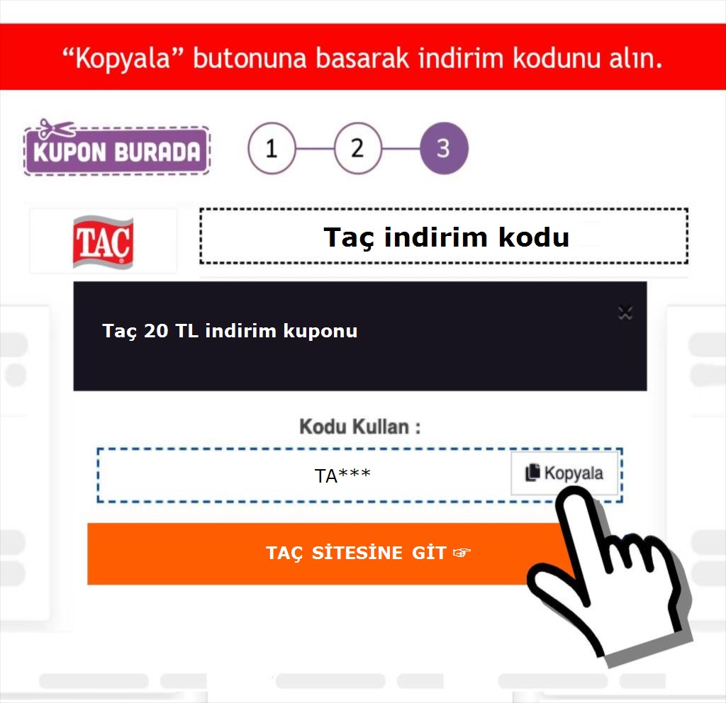 Taç indirim kodu nasıl alınır adım 3