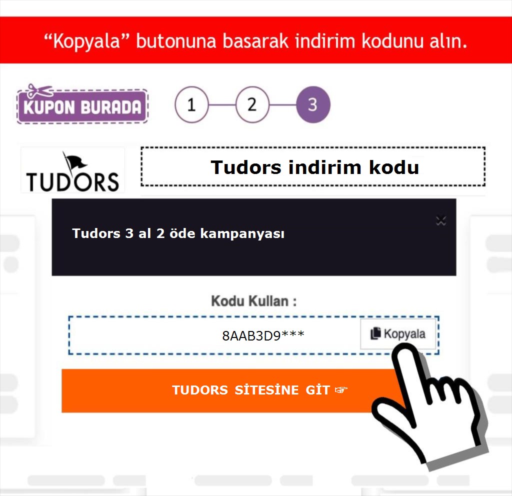 Tudors indirim kodu nasıl alınır adım 3