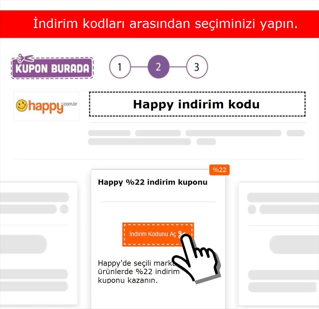 Happy indirim kodu nasıl alınır adım 1