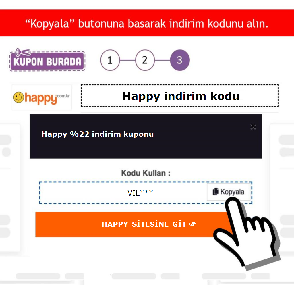 Happy indirim kodu nasıl alınır adım 3