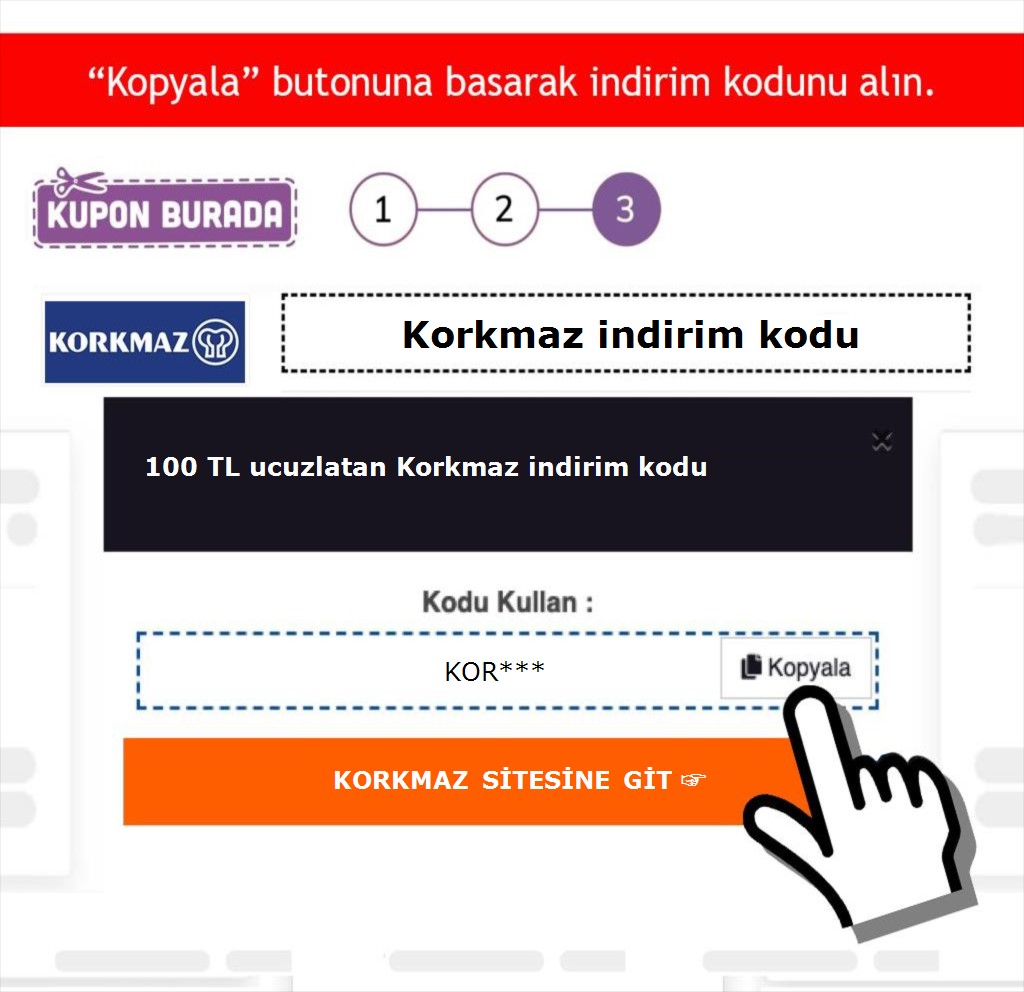 Korkmaz indirim kodu nasıl alınır adım 3