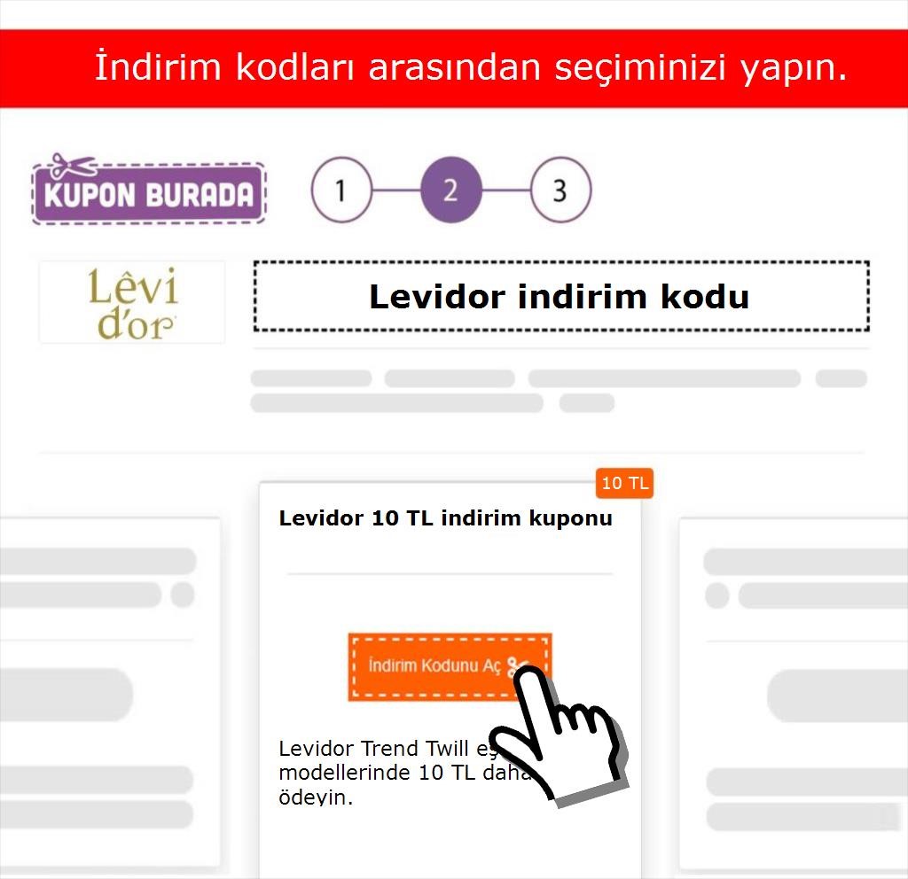 Levidor indirim kodu nasıl alınır adım 2