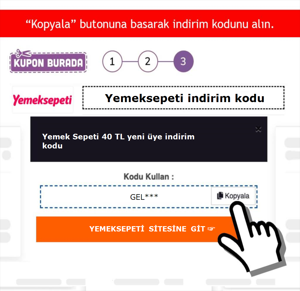 Yemeksepeti indirim kodu nasıl alınır adım 3